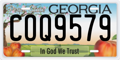 GA license plate COQ9579