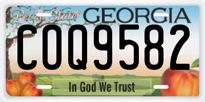 GA license plate COQ9582