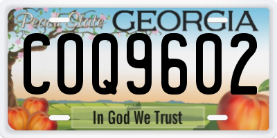 GA license plate COQ9602