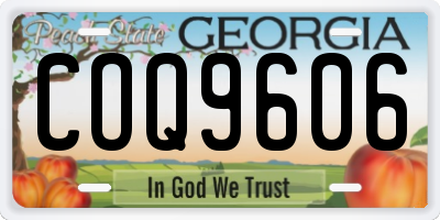 GA license plate COQ9606