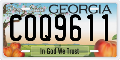 GA license plate COQ9611