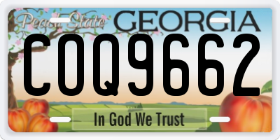 GA license plate COQ9662