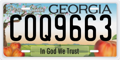 GA license plate COQ9663