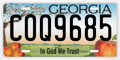 GA license plate COQ9685