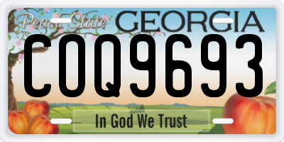 GA license plate COQ9693