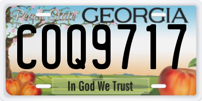 GA license plate COQ9717