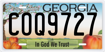 GA license plate COQ9727