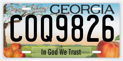 GA license plate COQ9826