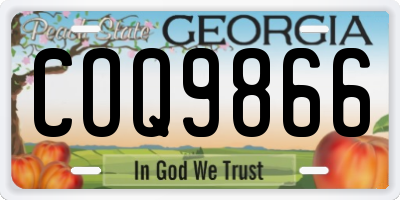 GA license plate COQ9866