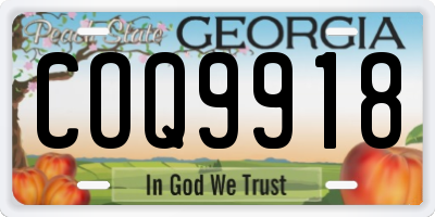 GA license plate COQ9918