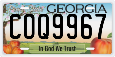 GA license plate COQ9967