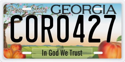 GA license plate COR0427