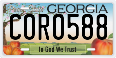 GA license plate COR0588