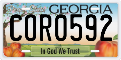 GA license plate COR0592
