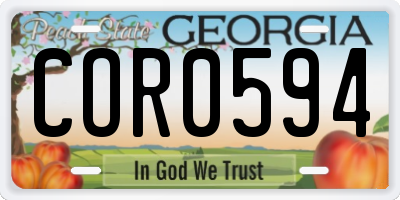 GA license plate COR0594