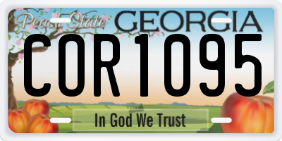 GA license plate COR1095