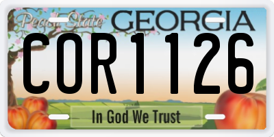 GA license plate COR1126
