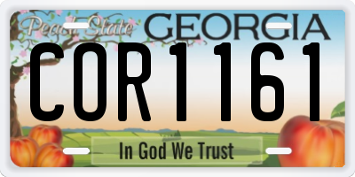 GA license plate COR1161