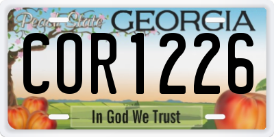 GA license plate COR1226