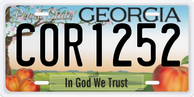GA license plate COR1252