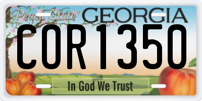 GA license plate COR1350