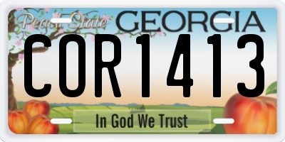 GA license plate COR1413