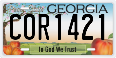 GA license plate COR1421