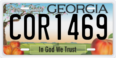 GA license plate COR1469