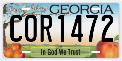 GA license plate COR1472