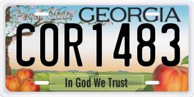 GA license plate COR1483