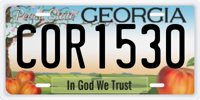 GA license plate COR1530