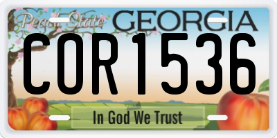 GA license plate COR1536