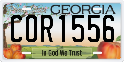 GA license plate COR1556