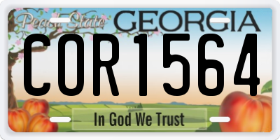 GA license plate COR1564