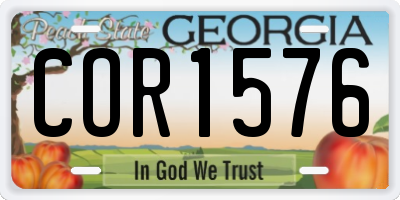GA license plate COR1576