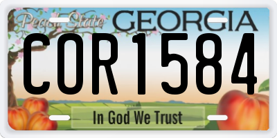GA license plate COR1584