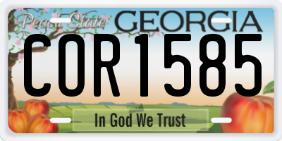 GA license plate COR1585