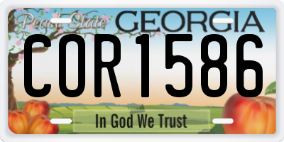GA license plate COR1586