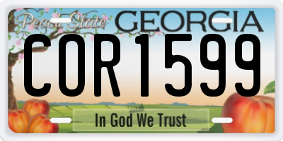 GA license plate COR1599