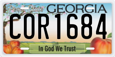 GA license plate COR1684