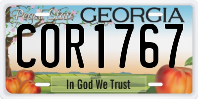 GA license plate COR1767