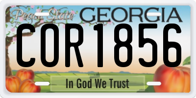 GA license plate COR1856
