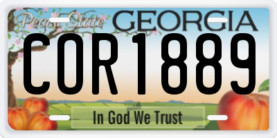 GA license plate COR1889
