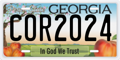 GA license plate COR2024