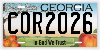 GA license plate COR2026
