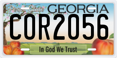 GA license plate COR2056
