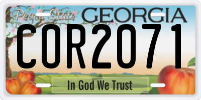 GA license plate COR2071
