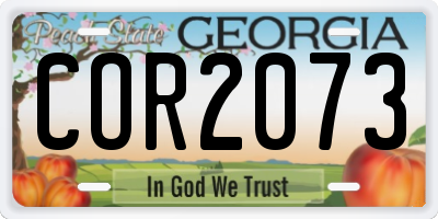 GA license plate COR2073