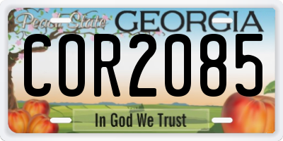 GA license plate COR2085