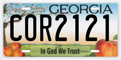 GA license plate COR2121